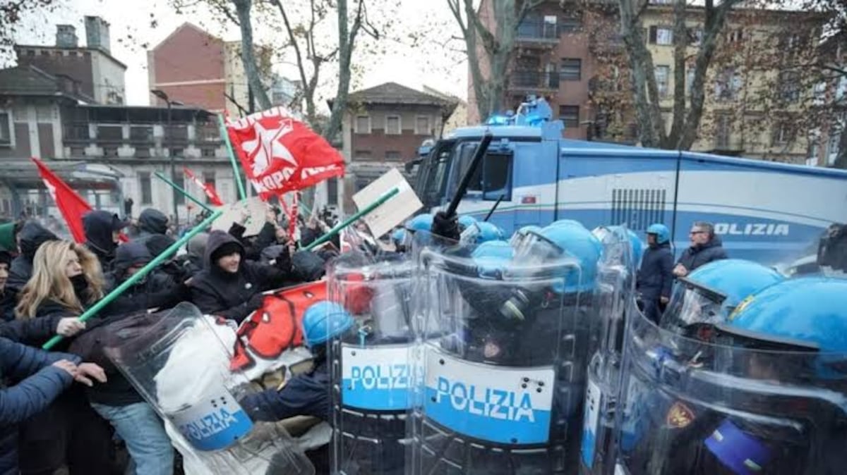 Enfrentamientos en Turín tras desalojo de centro social histórico en Italia